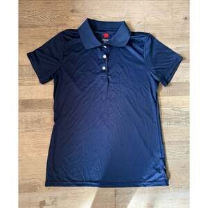 Hanes Polo Shirt Size M Navy Blue Short Sleeve